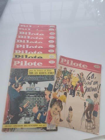 Pilote (magazine) N°1 au N°10 - 10 Tijdschriften - Eerste, Boeken, Nieuw
