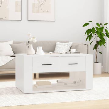 vidaXL Salontafel 80x50x40 cm bewerkt hout wit, Verzenden