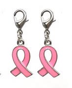 2x Pink Ribbon hanger (Leuke extras), Bijoux, Sacs & Beauté, Bracelets à breloques, Ophalen of Verzenden
