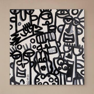 OSSO DENIS 1965 - Black and white 100*95 cm ORIGINAL