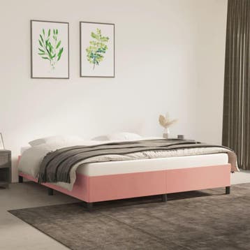 vidaXL Bedframe fluweel roze 160x200 cm, Verzenden, Nieuw