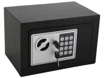Veiling - Elektronische Kluis met Code en 2 Sleutels, Nieuw