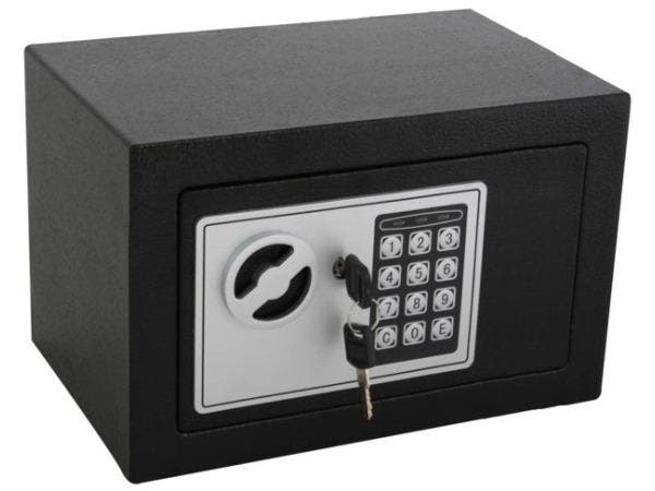 Veiling - Elektronische Kluis met Code en 2 Sleutels, Maison & Meubles, Extincteurs & Coffres-forts