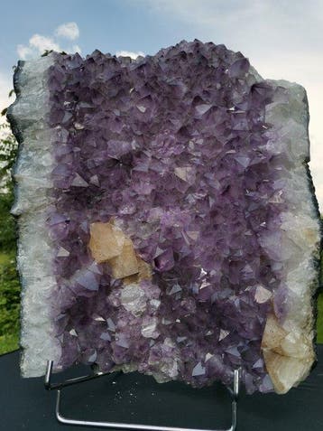 Groot Amethist-stuk met Calciet en Geometrische Vierkanten –, Collections, Minéraux & Fossiles