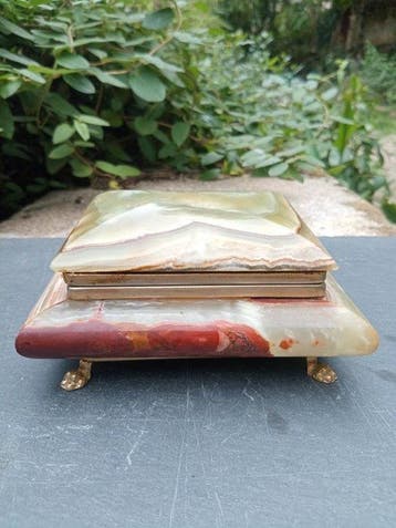 Boîte à bijoux - Onyx - années 60 Italie, Antiek en Kunst