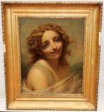 Jules Achilles Lecaron (1813-?) - Portrait of young lady