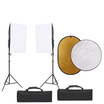 vidaXL Fotostudioset met verlichtingsset, achtergrond en, Audio, Tv en Foto, Fotografie | Fotostudio en Toebehoren, Verzenden