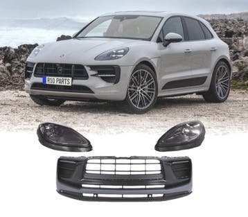 BOUCLIER AVANT PORSCHE MACAN 14-18 LOOK TURBO 2023 + PHARES, Autos : Pièces & Accessoires, Verzenden