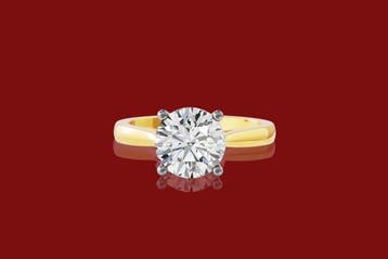 Ring - 14 karaat Geel goud - 3.01ct. tw. Diamant (Lab-grown), Nieuw