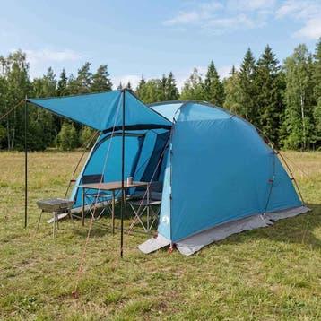 vidaXL Tunneltent Blauw 361 x 235 x 147 cm, Caravans en Kamperen, Verzenden, Nieuw