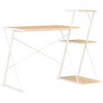 vidaXL Bureau met schap 116x50x93 cm wit en eikenkleurig, Huis en Inrichting, Bureaus, Verzenden, Nieuw