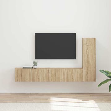 vidaXL Tv-meubelset 3 st Sonoma Eik Bewerkt hout, Verzenden