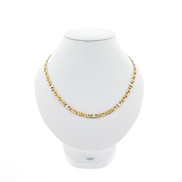 Bicolor gouden marineschakel ketting, Ophalen of Verzenden