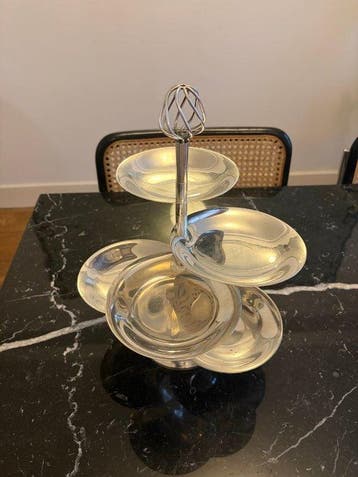 Plateau de service - Plaqué(e) argent - Serviteur amovible, Antiquités & Art