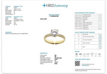 Verlovingsring - 18 karaat Geel goud - 1.38ct. tw. Diamant