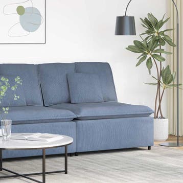 vidaXL Modulaire bank middenmodule met kussens 100 cm blauw, Huis en Inrichting, Zetels | Voetbanken en poefs, Verzenden, Nieuw