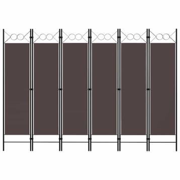 vidaXL Kamerscherm met 6 panelen 240x180 cm bruin, Verzenden, Nieuw