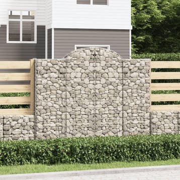 vidaXL Schanskorven 6 st gewelfd 200x50x160/180 cm ijzer, Tuin en Terras, Verzenden, Nieuw