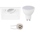 6W LED Spot Set - Vierkante Inbouwspot Mat Wit, Kantelbaar &, Verzenden