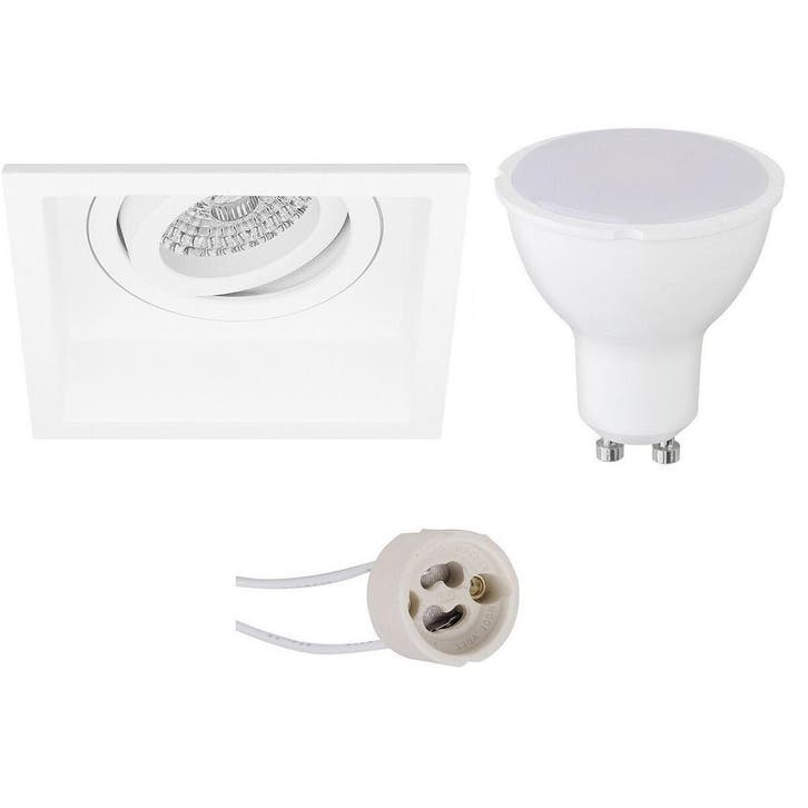 6W LED Spot Set - Vierkante Inbouwspot Mat Wit, Kantelbaar &, Maison & Meubles, Lampes | Spots, Envoi