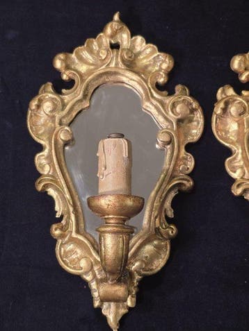Applique murale (2) - Bois - Miroirs dorés antiques, Maison & Meubles