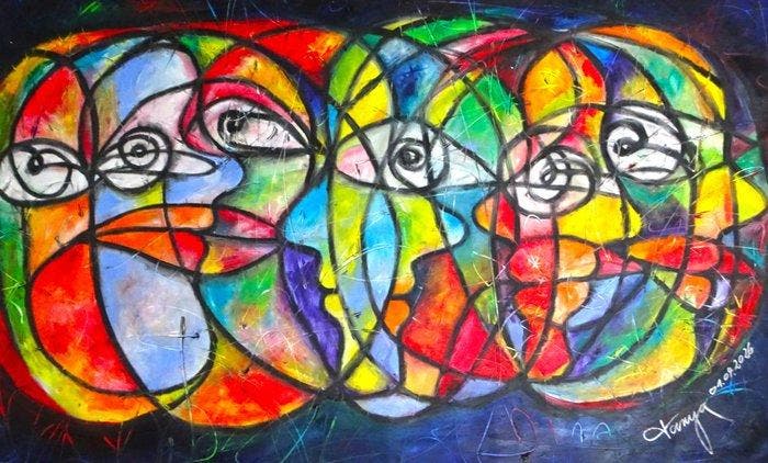 Tanya - People 01042026 XXL, Antiek en Kunst, Kunst | Schilderijen | Modern