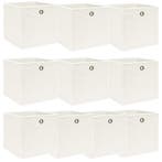 vidaXL Opbergboxen 10 st 32x32x32 cm stof wit, Verzenden