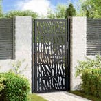 vidaXL Poort met sporenontwerp 100x175 cm staal zwart, Verzenden, Nieuw