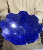 Lapis Lazuli Mozaïek op Metaal Kom - Hoogte: 7 cm - Breedte:
