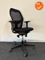 Ahrend 160 - Zwarte stoffering - netweave rug - Zwart voetkr, Werkplek, Ophalen of Verzenden, Gebruikt, Stoel