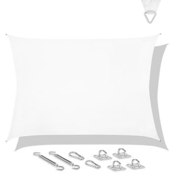 Schaduwdoek rechthoek – 400x300 cm - wit | incl. RVS, Verzenden, Nieuw