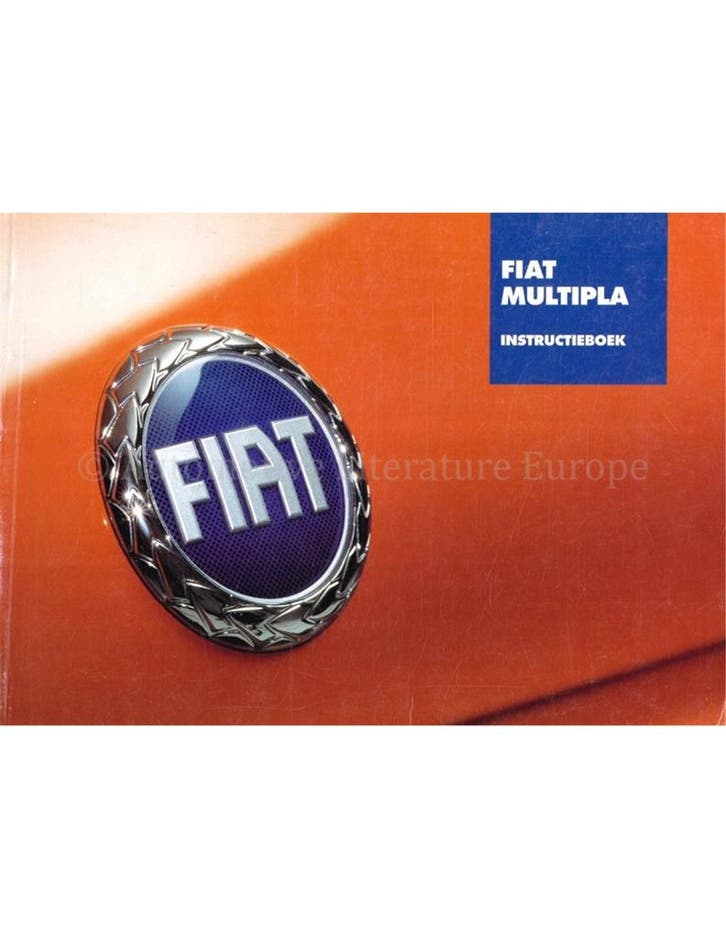 2003 FIAT MULTIPLA INSTRUCTIEBOEKJE NEDERLANDS, Autos : Divers, Modes d'emploi & Notices d'utilisation