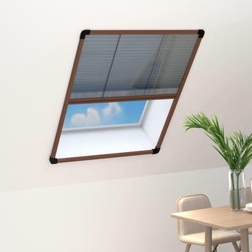 vidaXL Raamhor plissé 80x120 cm aluminium bruin, Verzenden