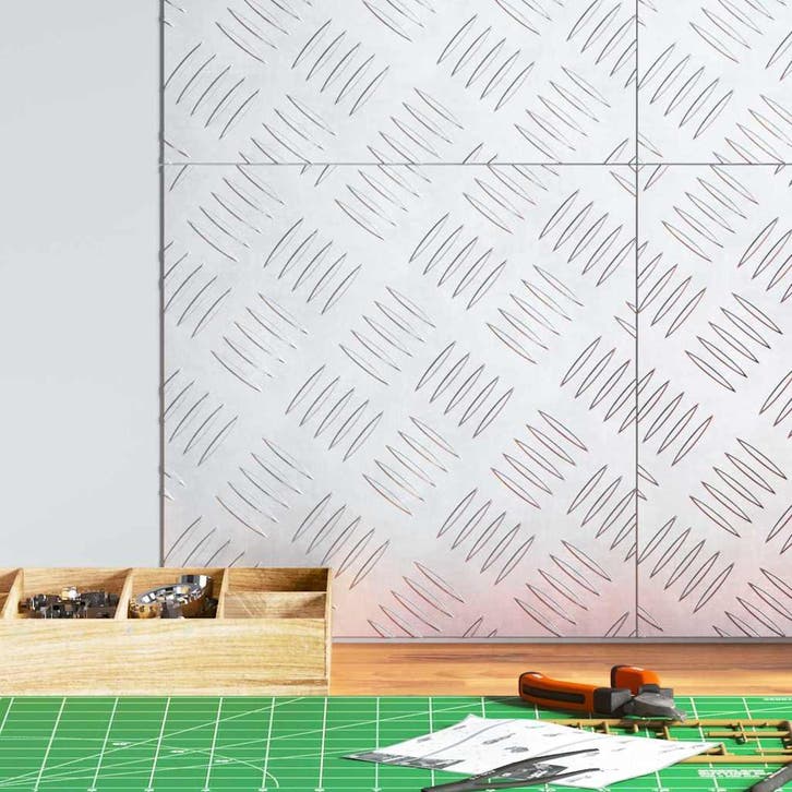 vidaXL Trap Tread Vierkant 4 pcs Zilver 30 x 30 cm Aluminium, Doe-het-zelf en Bouw, Ladders en Trappen, Nieuw, Verzenden