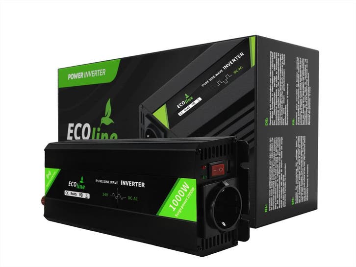 Omvormer 24V Naar 220V/230V - 1000w  - Zuivere sinus, Auto-onderdelen, Elektronica en Kabels, Nieuw, Verzenden