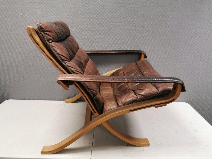 Westnofa - Ingmar Relling - Chaise - FLEX - Bois, Cuir, Antiek en Kunst, Antiek | Meubels | Stoelen en Sofa's