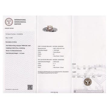 Other brand - Ring Platina, Pt900 - 1.14ct. tw. Diamant, Nieuw