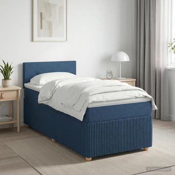 vidaXL Boxspringbed met matras met hoofdeinde Blauw 90 x 190, Maison & Meubles, Verzenden
