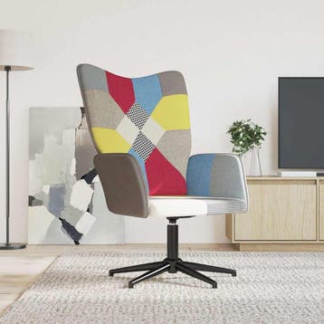 vidaXL Relaxstoel patchwork stof, Maison & Meubles, Fauteuils, Verzenden