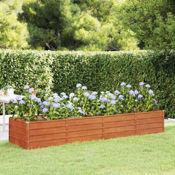 vidaXL Plantenbak verhoogd 320x80x45 cm cortenstaal roestig, Verzenden, Nieuw