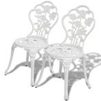 vidaXL Bistrostoelen 2 st gietaluminium wit, Verzenden, Nieuw