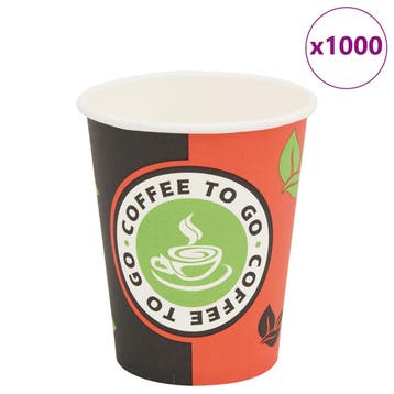 vidaXL Wegwerp koffiebekers papier 240 ml (8 oz) 1000 st, Verzenden