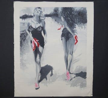 Janusz Haka (1951) - Night and Day su tela Rosso XXL (Grande