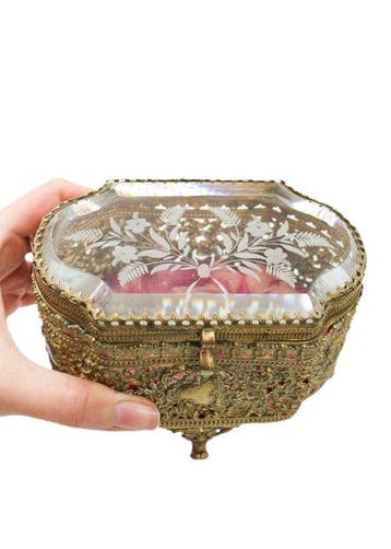 Grand coffret à bijoux XlX ème siècle - Boîte à bijoux -, Antiquités & Art