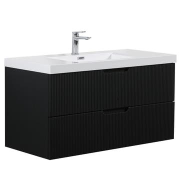Badkamermeubel Set Thermis 100cm Zwart Badmeubel, Huis en Inrichting, Badkamer | Badkamermeubels, Verzenden, Nieuw