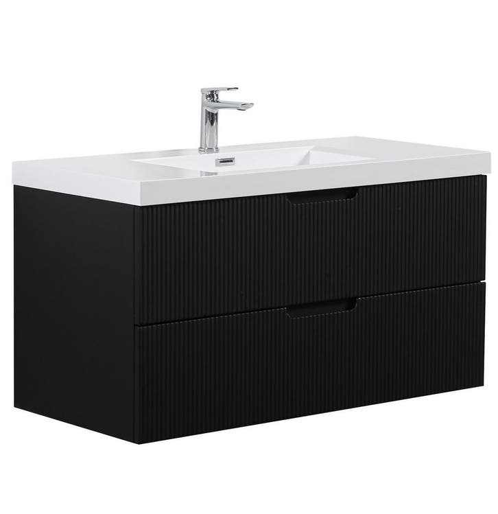 Badkamermeubel Set Thermis 100cm Zwart Badmeubel, Huis en Inrichting, Badkamer | Badkamermeubels, Nieuw, Verzenden
