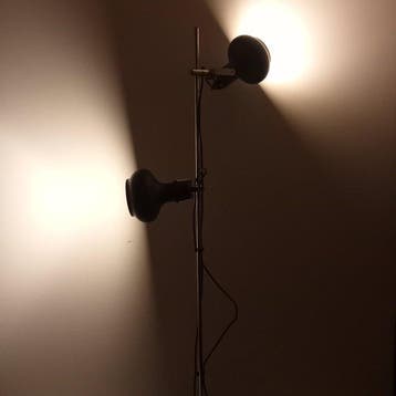 Staande lamp - Staal, Verchroomd en gespoten staal,