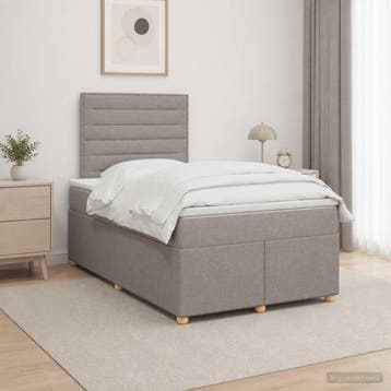 vidaXL Boxspringbed met matras met hoofdeinde Taupe 120 x, Verzenden