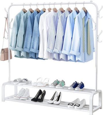 Avalo Industrieel Kledingrek - Metaal - 110x33x150 CM - Wit, Verzenden