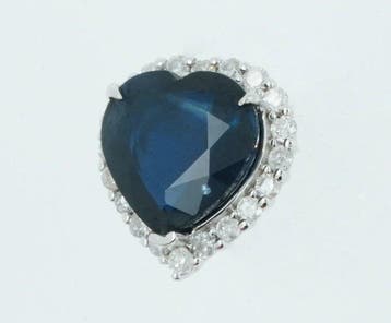 Zonder minimumprijs - Hanger Platina - 2.03ct. tw. Saffier -
